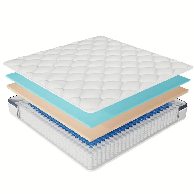 25cm Medium-Firm Memory Foam, Silent Innerspring & Pocket Springs for Cool-Sleep