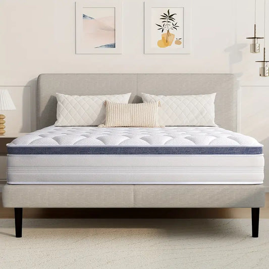 25cm Medium-Firm Memory Foam, Silent Innerspring & Pocket Springs for Cool-Sleep